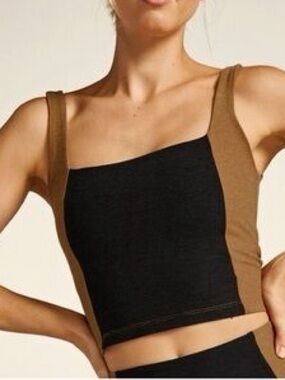 Beyond Yoga Spacedye Down the Block Cropped Tank Colorblock Performance Medium